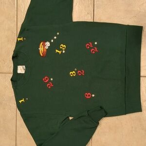 Vintage 80's Sally B Embroidered Roulette Casino Sweatshirt Size Small